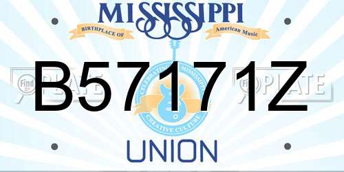 B57171Z Mississippi License Plate