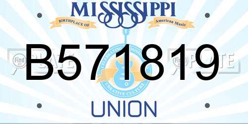 B571819 Mississippi License Plate