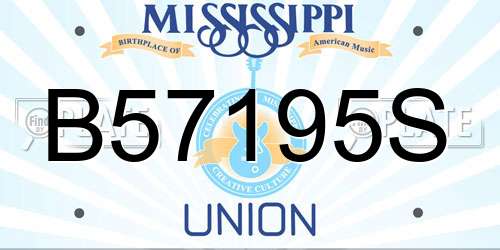 B57195S Mississippi License Plate