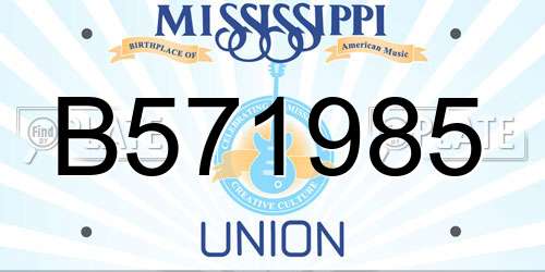 B571985 Mississippi License Plate