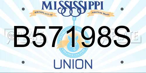 B57198S Mississippi License Plate