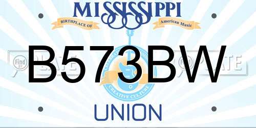 B573BW Mississippi License Plate