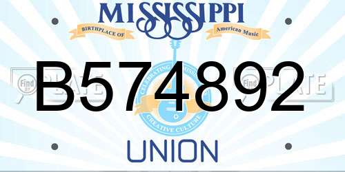 B574892 Mississippi License Plate