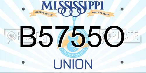 B5755O Mississippi License Plate