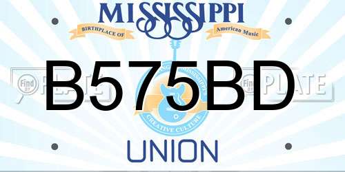 B575BD Mississippi License Plate