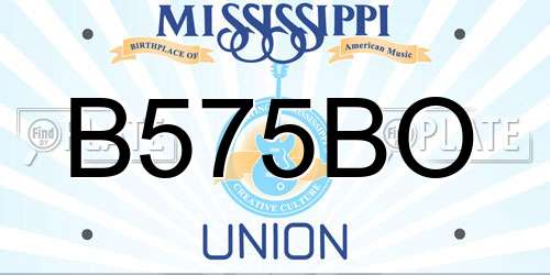 B575BO Mississippi License Plate