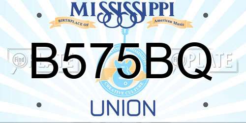 B575BQ Mississippi License Plate