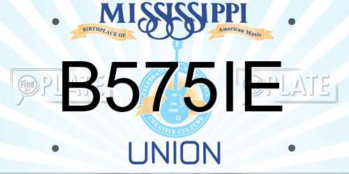 B575IE Mississippi License Plate