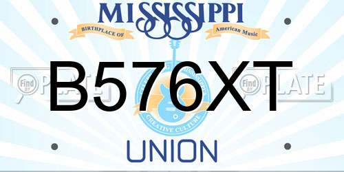 B576XT Mississippi License Plate