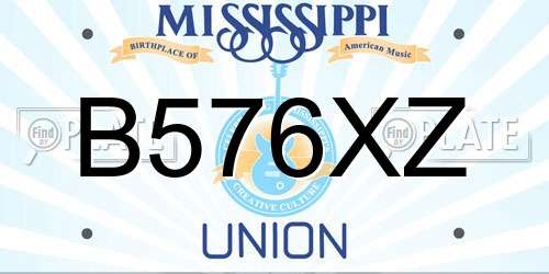 B576XZ Mississippi License Plate