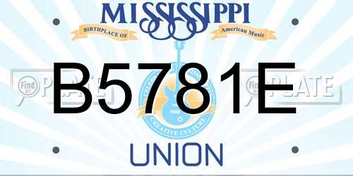 B5781E Mississippi License Plate