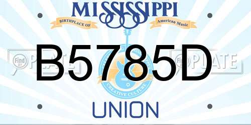B5785D Mississippi License Plate