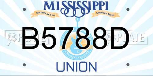 B5788D Mississippi License Plate