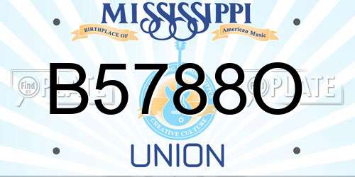 B5788O Mississippi License Plate