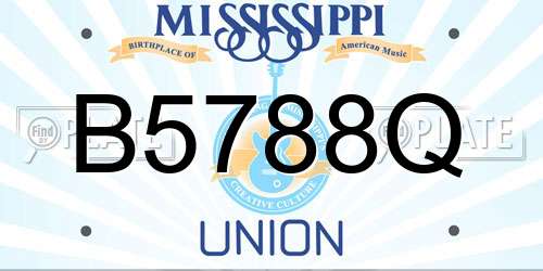 B5788Q Mississippi License Plate