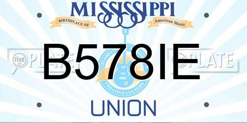 B578IE Mississippi License Plate