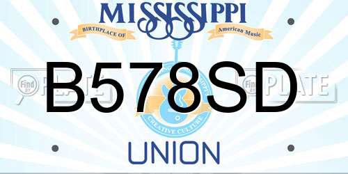 B578SD Mississippi License Plate
