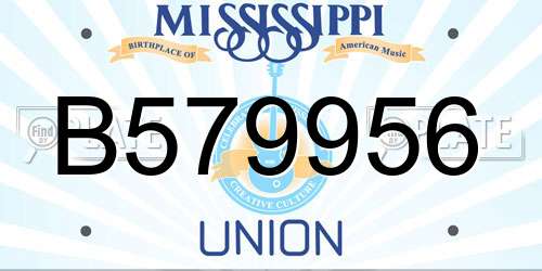 B579956 Mississippi License Plate