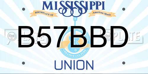 B57BBD Mississippi License Plate