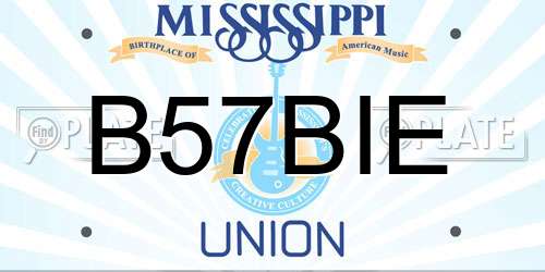 B57BIE Mississippi License Plate