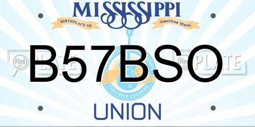 B57BSO Mississippi License Plate