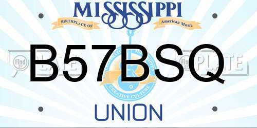 B57BSQ Mississippi License Plate