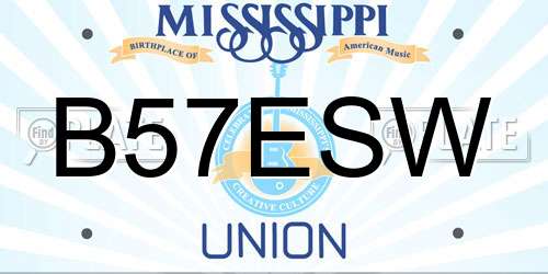 B57ESW Mississippi License Plate