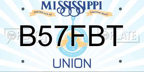 B57FBT Mississippi License Plate