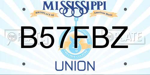 B57FBZ Mississippi License Plate