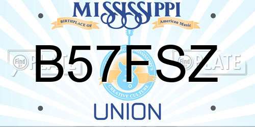 B57FSZ Mississippi License Plate