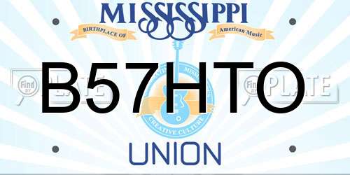 B57HTO Mississippi License Plate