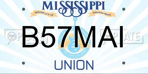 B57MAI Mississippi License Plate