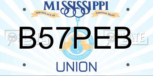 B57PEB Mississippi License Plate