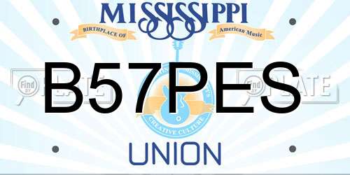B57PES Mississippi License Plate