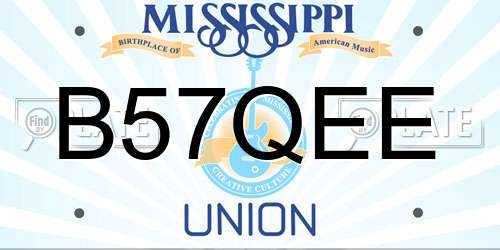 B57QEE Mississippi License Plate