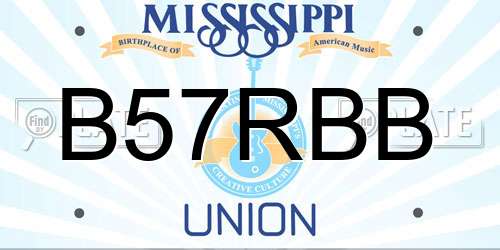 B57RBB Mississippi License Plate