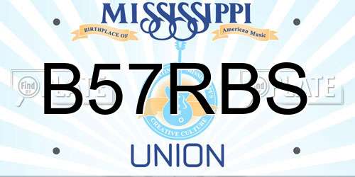 B57RBS Mississippi License Plate