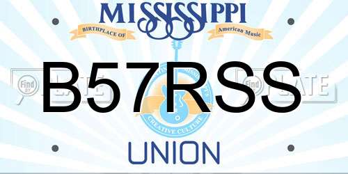 B57RSS Mississippi License Plate