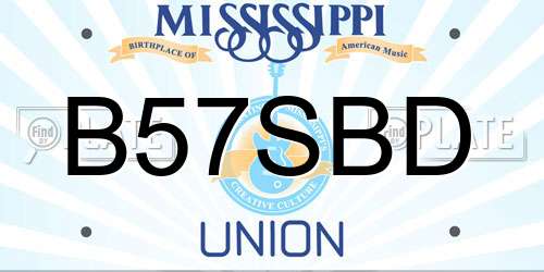B57SBD Mississippi License Plate