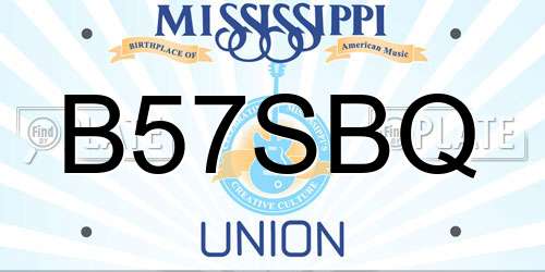 B57SBQ Mississippi License Plate