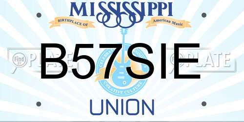 B57SIE Mississippi License Plate