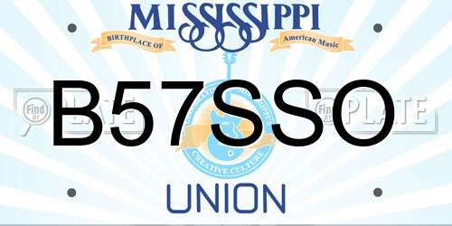 B57SSO Mississippi License Plate