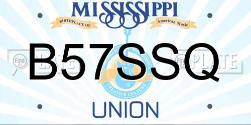 B57SSQ Mississippi License Plate