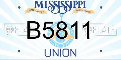 B5811 Mississippi License Plate