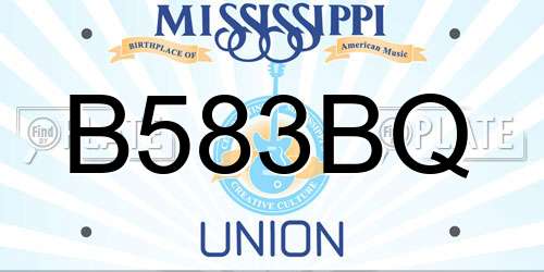 B583BQ Mississippi License Plate