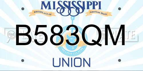 B583QM Mississippi License Plate
