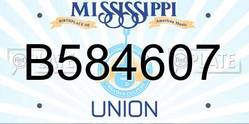 B584607 Mississippi License Plate