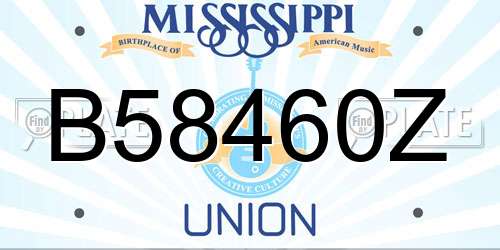 B58460Z Mississippi License Plate
