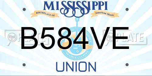 B584VE Mississippi License Plate