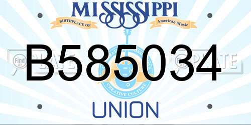 B585034 Mississippi License Plate